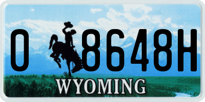 WY license plate 08648H
