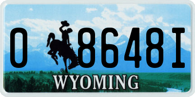WY license plate 08648I