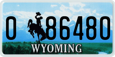 WY license plate 08648O