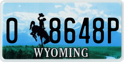 WY license plate 08648P