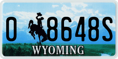 WY license plate 08648S
