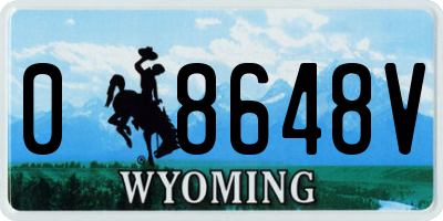 WY license plate 08648V