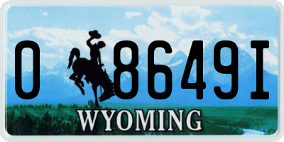 WY license plate 08649I