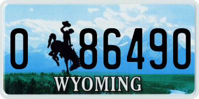 WY license plate 08649O