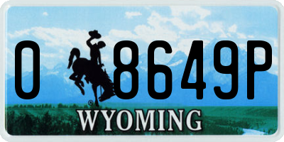 WY license plate 08649P