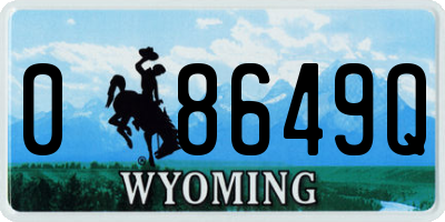 WY license plate 08649Q