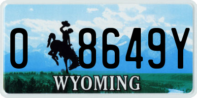 WY license plate 08649Y