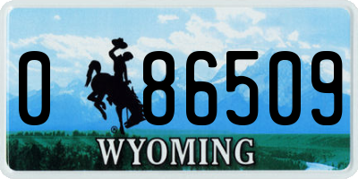 WY license plate 086509