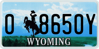 WY license plate 08650Y