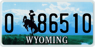WY license plate 086510