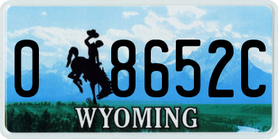 WY license plate 08652C