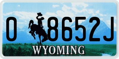 WY license plate 08652J