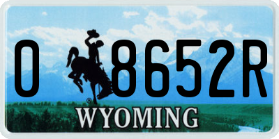 WY license plate 08652R
