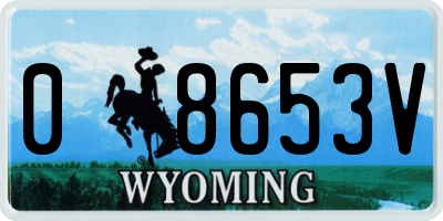 WY license plate 08653V