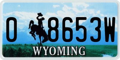 WY license plate 08653W