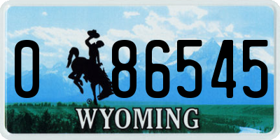 WY license plate 086545