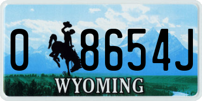 WY license plate 08654J