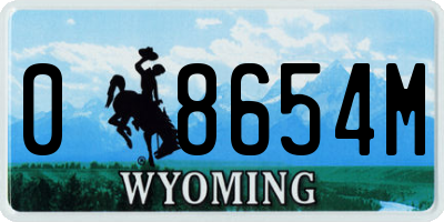 WY license plate 08654M