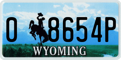 WY license plate 08654P
