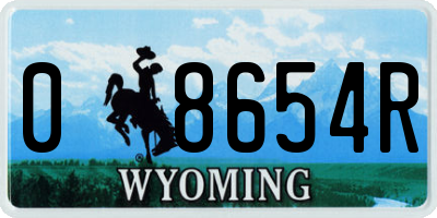 WY license plate 08654R