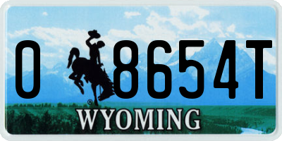 WY license plate 08654T
