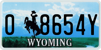 WY license plate 08654Y