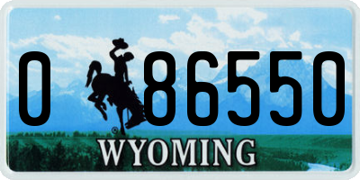 WY license plate 086550