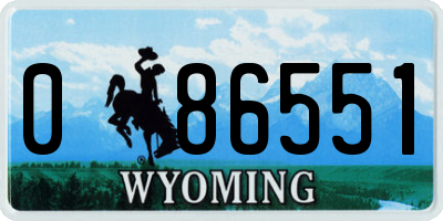 WY license plate 086551
