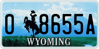 WY license plate 08655A
