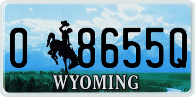 WY license plate 08655Q
