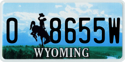 WY license plate 08655W