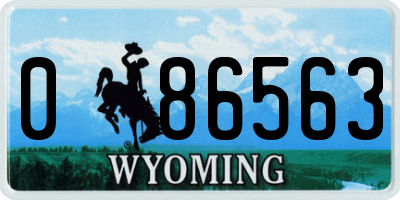 WY license plate 086563