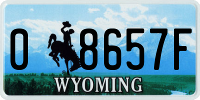 WY license plate 08657F