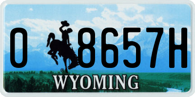 WY license plate 08657H