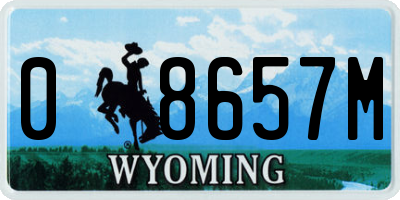 WY license plate 08657M
