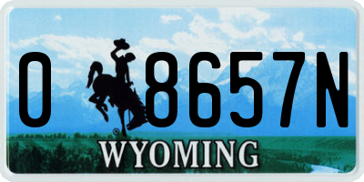 WY license plate 08657N