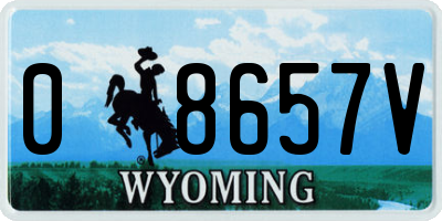 WY license plate 08657V