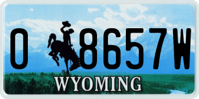 WY license plate 08657W