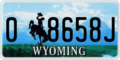 WY license plate 08658J
