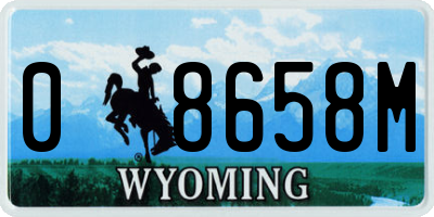 WY license plate 08658M