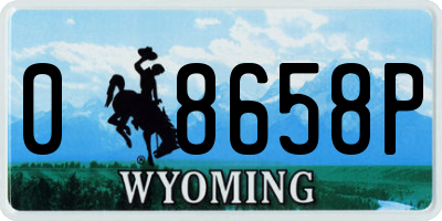 WY license plate 08658P
