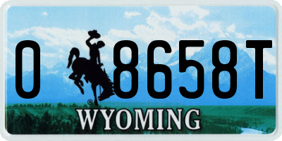 WY license plate 08658T