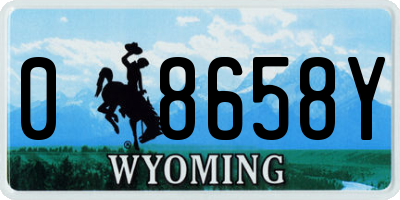 WY license plate 08658Y