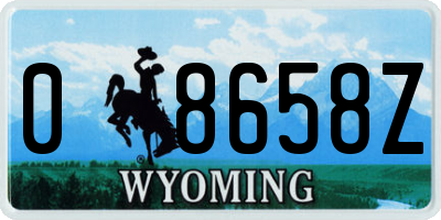WY license plate 08658Z