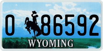 WY license plate 086592