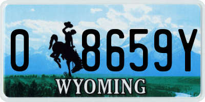 WY license plate 08659Y