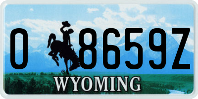 WY license plate 08659Z