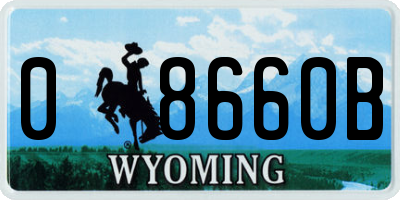 WY license plate 08660B