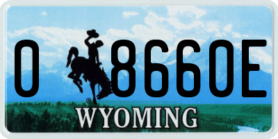 WY license plate 08660E
