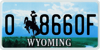 WY license plate 08660F
